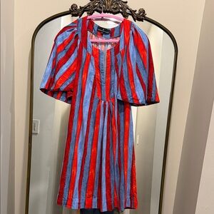 Tuckernuck Pomander Place Red and Blue Striped dress small